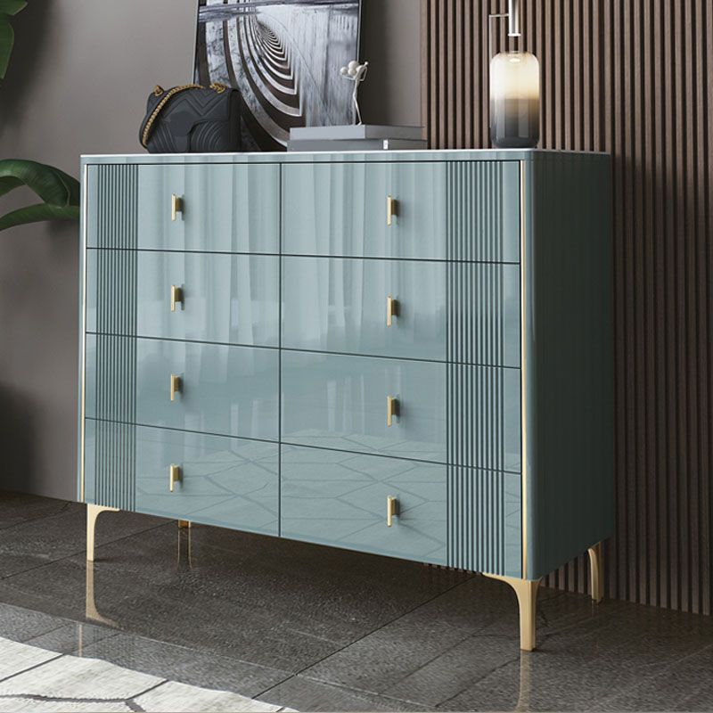 Modern Slate Top Storage Chest 16" D Horizontal Double Dresser with Drawers