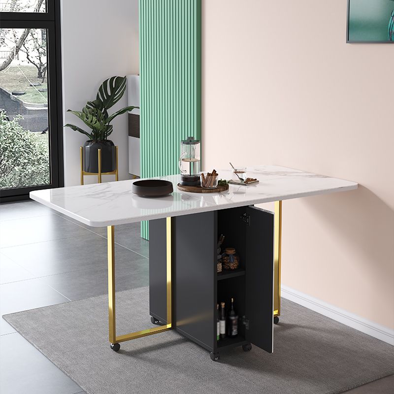 Contemporary Style Dining Table Folding Dining Site Table,59"L x 29.5"W x 29.5"H