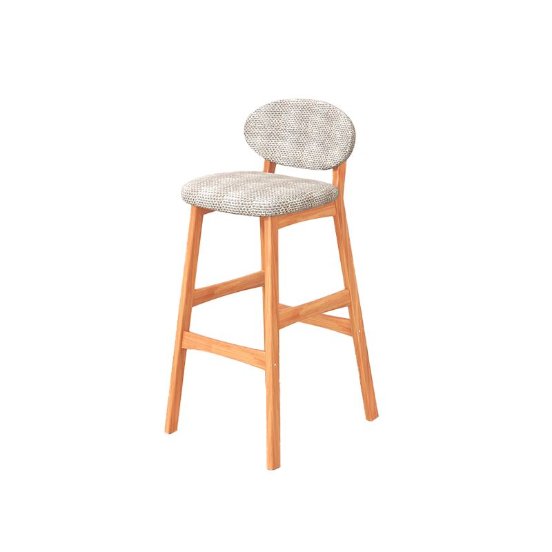Contemporary 41.34" Upholstered Bar Stool with Solid Wood Base
