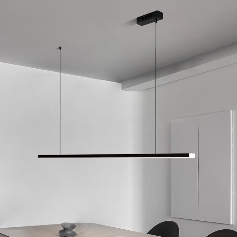 Lumo moderno a sospensione per lampadario lineare dell'isola della cucina Luce sospesa in nero