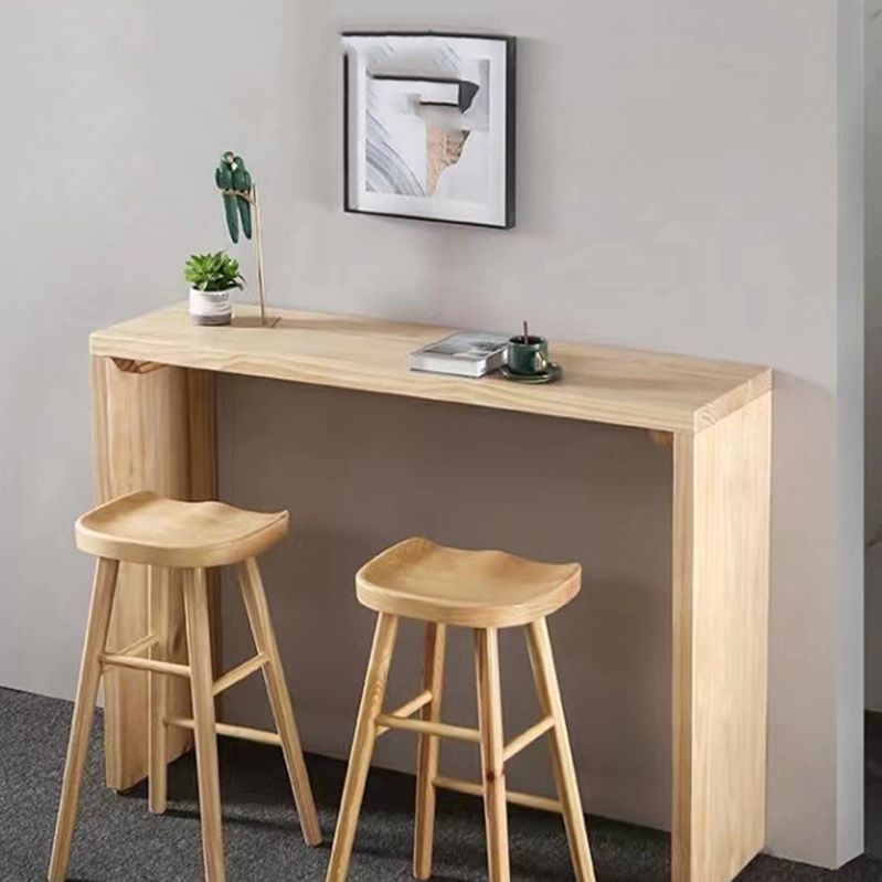 1/3/9 Pieces Modern Rectangular Pub Table Set Wooden Counter Table with Backless Stools