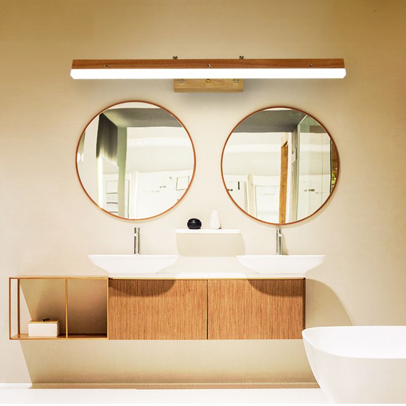 Rectangle Wall Light Fixture Simplicity Style Wood LED Beige Wall Mount Light Fixture