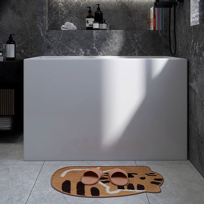 Modern Rectangular Acrylic Bathtub Freestanding Soaking Center Bath (Board not Included)