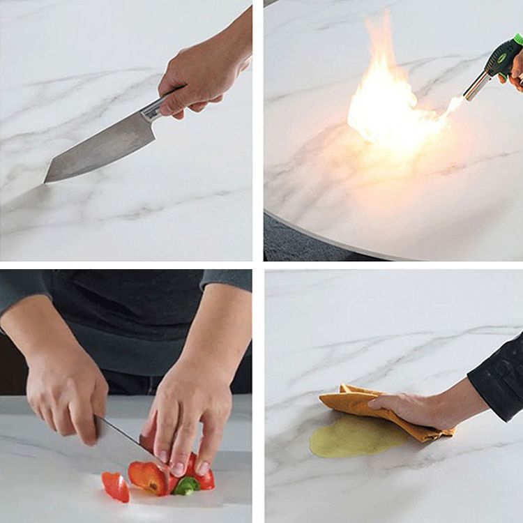 Kitchen Stone Top Counter Table Metal Base 42-inch Height Modern Bar Table