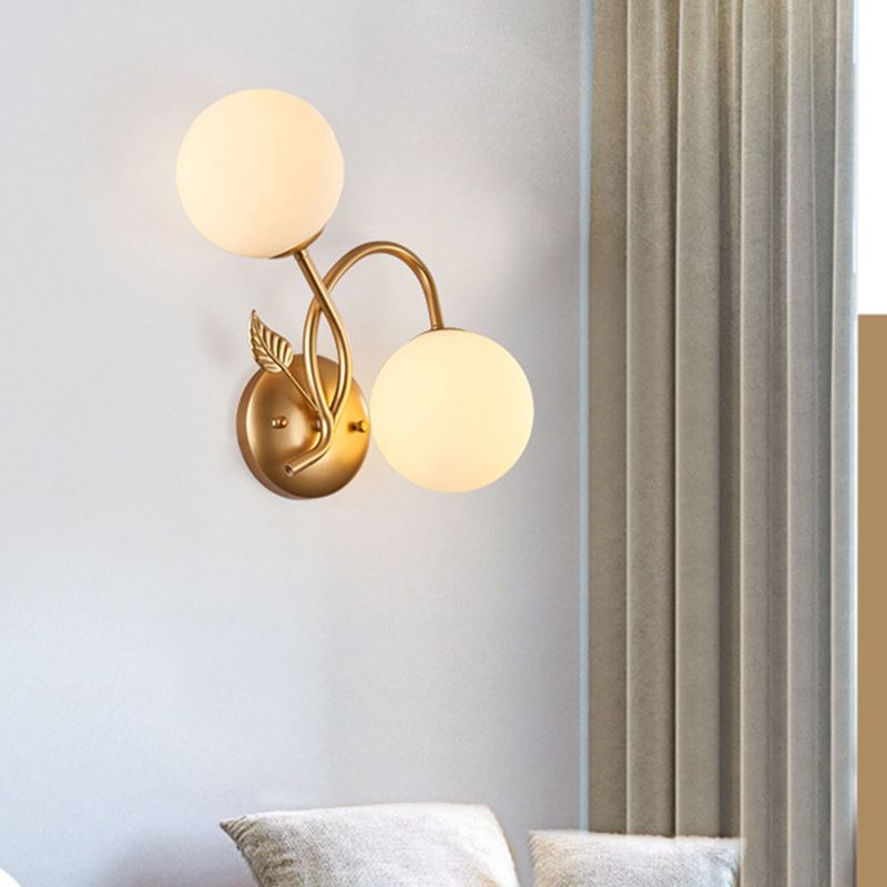 Industrial Style Ball Wall Sconce Glass 2 Light Sconces for Dining Room