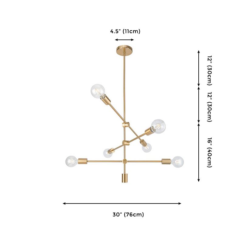 Modern Chandelier, Black Light Fixture Led Bulb with Adjustable Height