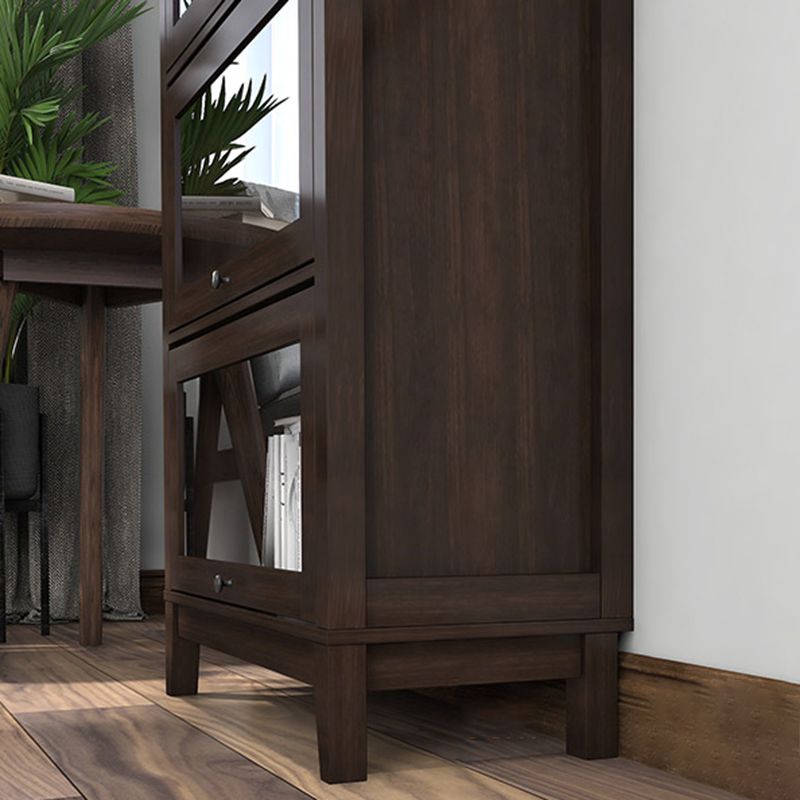 Bookcase Wood Barrister Bookcase Contemporary Vertical Book Shelf with Doors