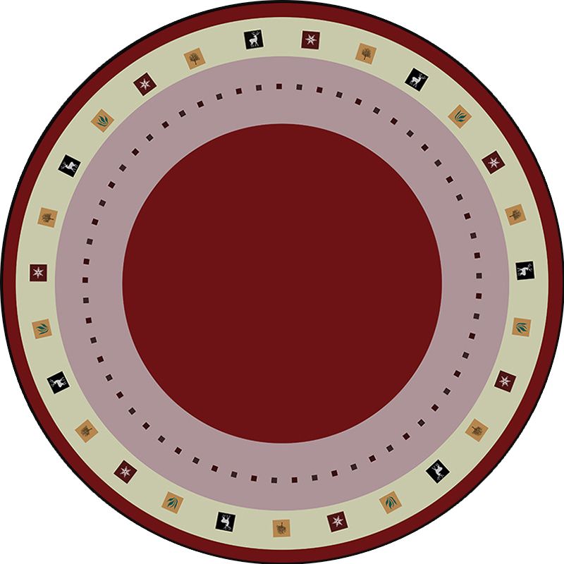 Bright Circle Rug Synthetics Simple Style Carpet Pet Friendly Non-Slip Rug for Living Room