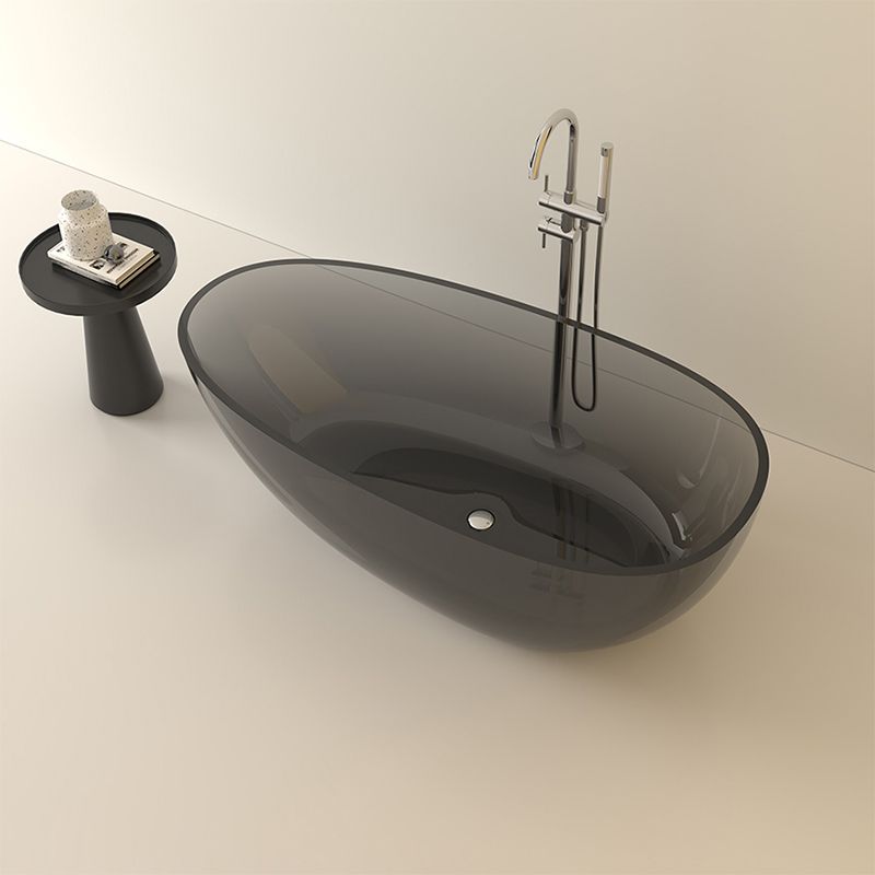 Modern Acrylic Oval Bathtub Soaking Freestanding Center Bathtub