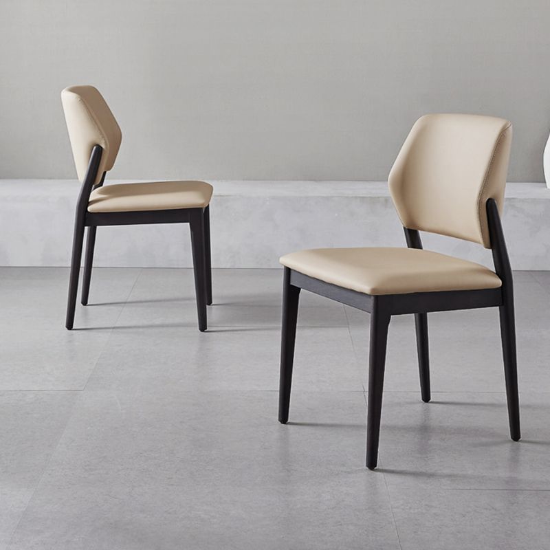 Contemporary Style Side Chair Wood Open Back Dining Room Chair for Brasserie