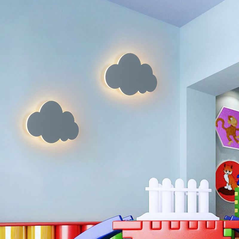 Kids Multicolor Wall Sconce Cloud Metal Wall Light Fixture for Bedroom