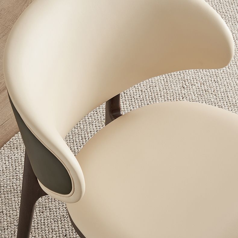 Open Back Solid Wood and Upholstered Contemporary Dining Chairs