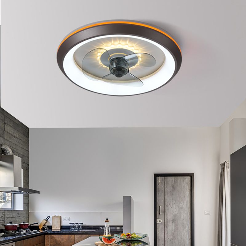 Modern Style Ceiling Fan Lamp Metal 1 Light Ceiling Fan Lighting for Bedroom