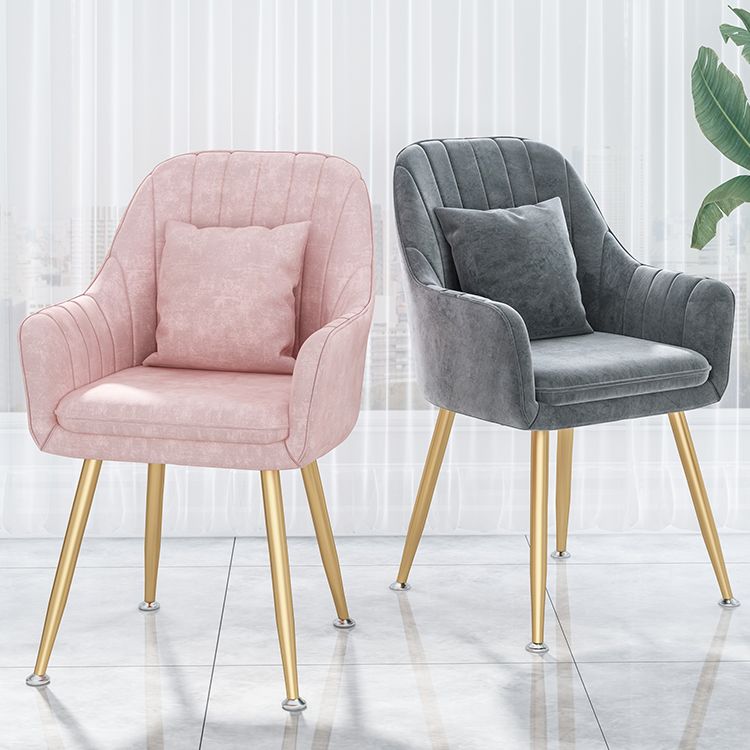 Chaises de salle à manger en métal de style scandinave, chaise à coussin de café avec bras