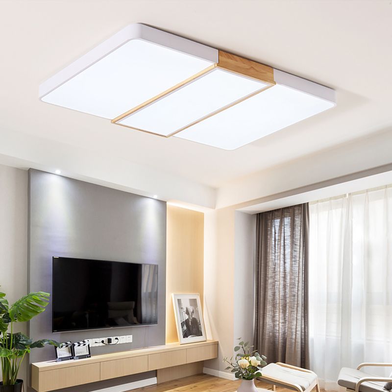 Colorblock rectangulaire encastré éclairage nordique acrylique salon LED plafonnier
