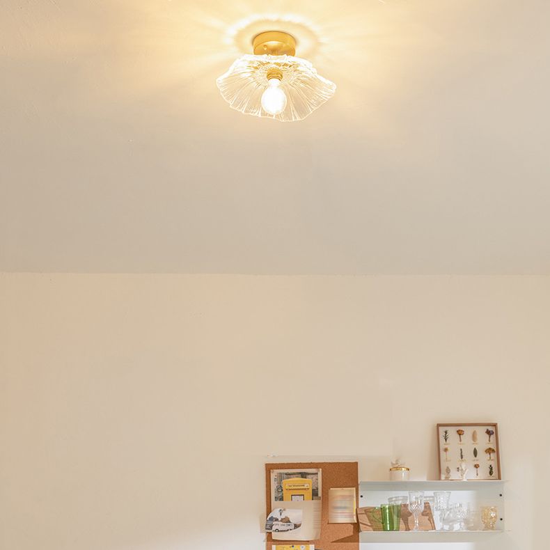 Modern Ceiling Lamp Glass Flush Mount Light Fixture for Bedroom Corridor