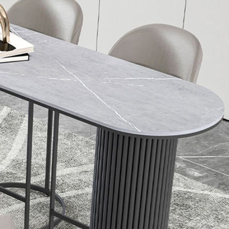 Glam Pub Height Dining Table Sintered Stone Top Pub Table for Dining Room
