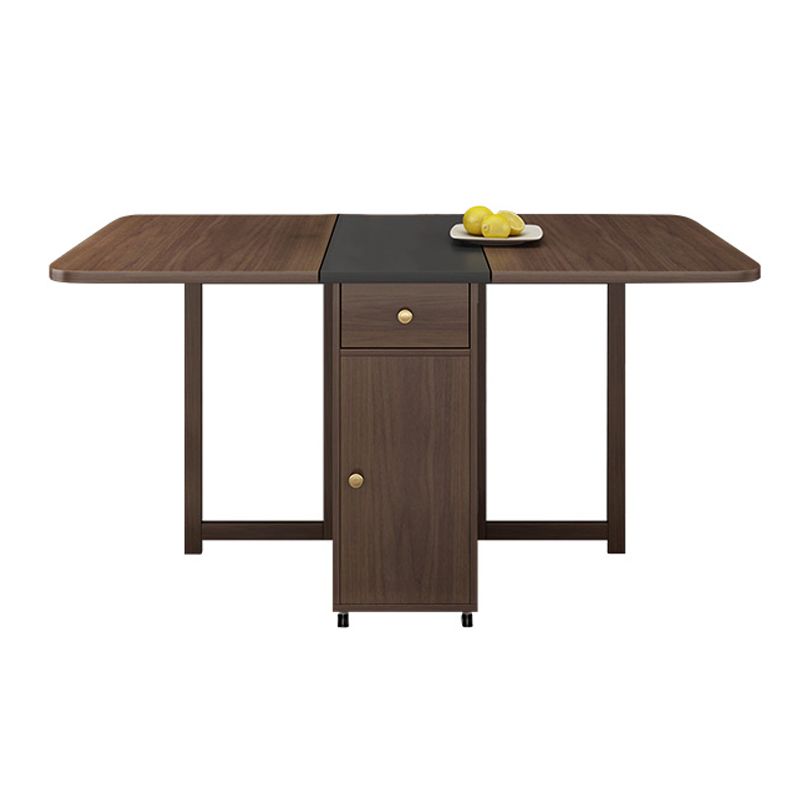 Mid-Century Modern Rectangle Dining Table Drop-Leaf Table with Ash Solid Wood Base,59"L x 29.1"H