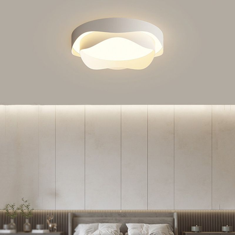 Modern Ceiling Light White LED Ceiling Mount Lamp with Acrylic Shade for Bedroom