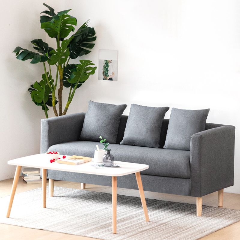 Sofa with 3 Pillows 3 Seater Polish Finish Seating for Bonus Room
