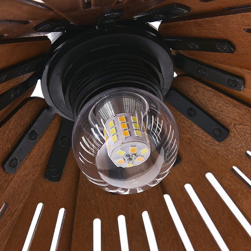 Moderne stijl geometrische down verlichting hout 1 lichte hangende lamp voor eetkamer