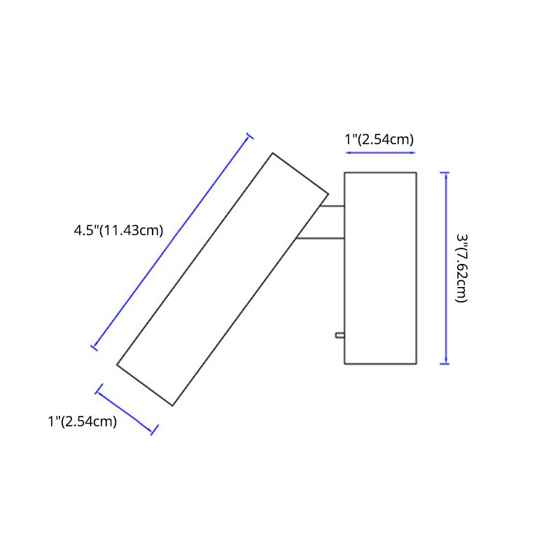 Angle Adjustable Mini LED Sconce Light Contemporary Minimalism Bedroom Lighting Fixture with Metal Round Base