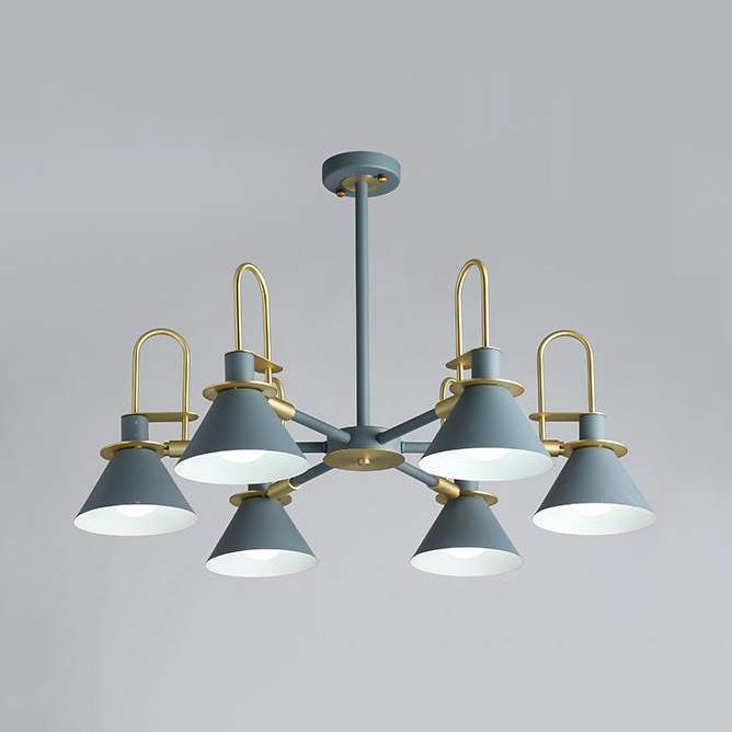 Luz de suspensión de emprendimiento de metal de araña de embudo de embudo de Macaron Loft