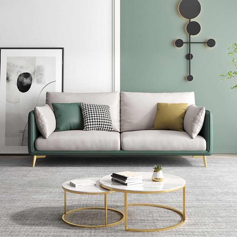 Moderne grüne und weiße Stoffsofa quadratische Armsofa für Wohnzimmer