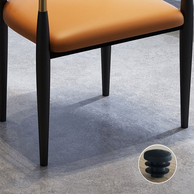 Faux Leather Dining Side Chair Open Back Dining Side Chair for Home