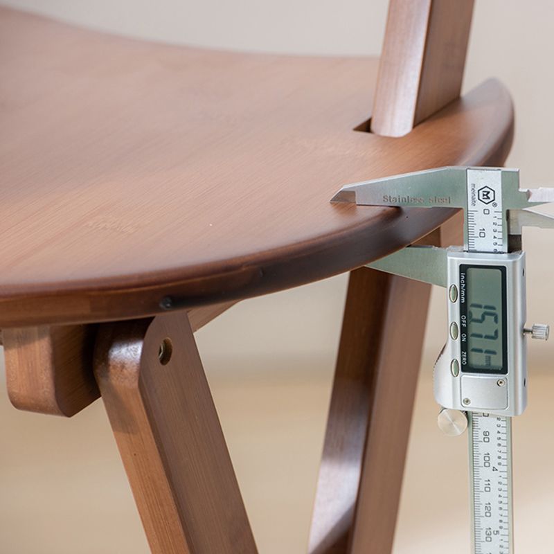 Contemporary Home Folding Stool Matte Finish Bamboo Barstool