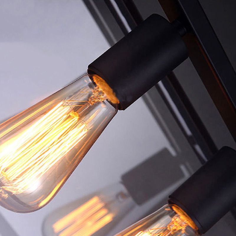 Industrial Trapezoid Island Pendant Lights Metal Multiple-Light Island Lighting