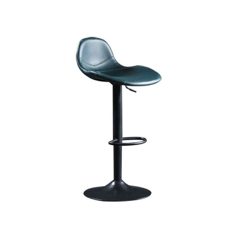 Modern Adjustable Height Barstool Faux Leather Swivel Bar Stools