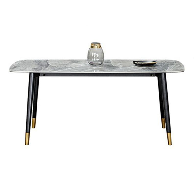 Nordic 1/4/5/7 Pieces Furniture Rectangle Stone Dining Table Set in Gray