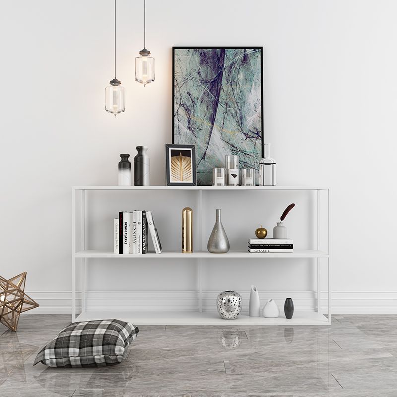 Rectangle Open Black Bookshelf Modern Metal Storage Bookcase