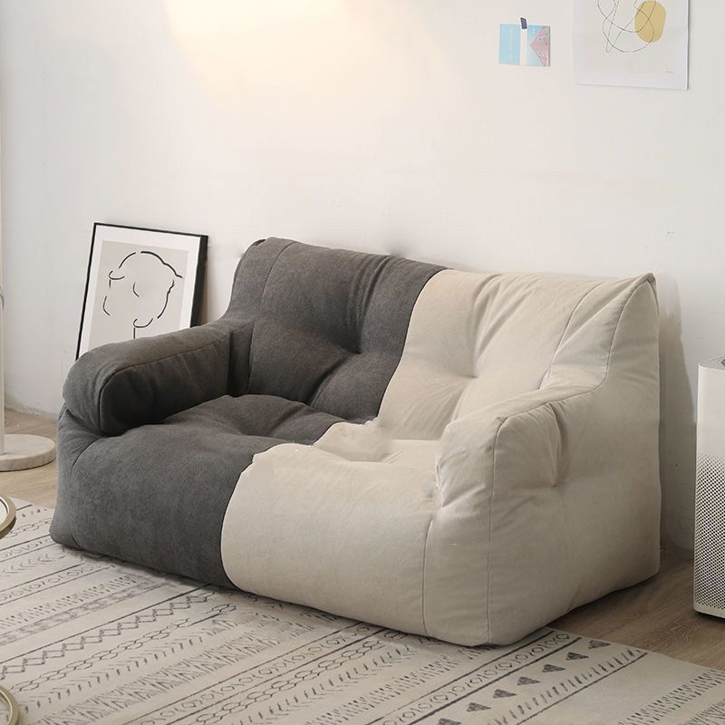 29.53H Solid Color Cotton Blend Recessed Arm Slipcovered Sofa for Apartment