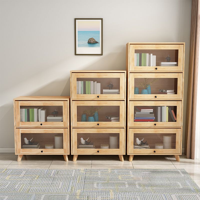 Contemporary Wood Closed Back Bookcase Standard Bookshelf with Shelves