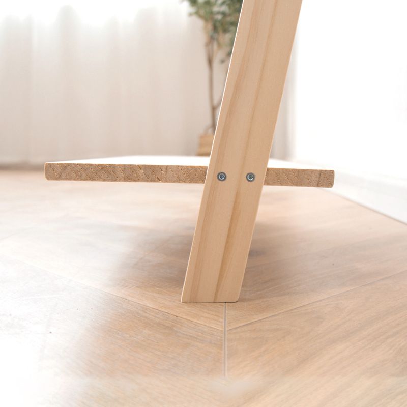 Contemporary Ladder Bookcase Solid Wood Open Back Bookshelf with Shelves