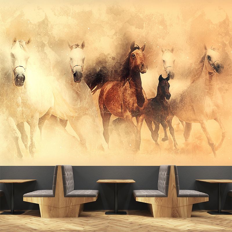 Huge Horse Murals Moisture Resistant Contemporary Hallway Wall Decoration