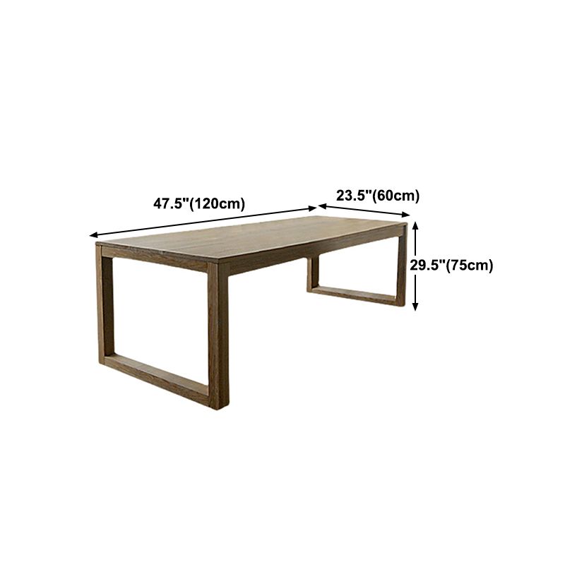 Solid Wood Modern Rectangle Table Pine Wood Top Table with Sled Base