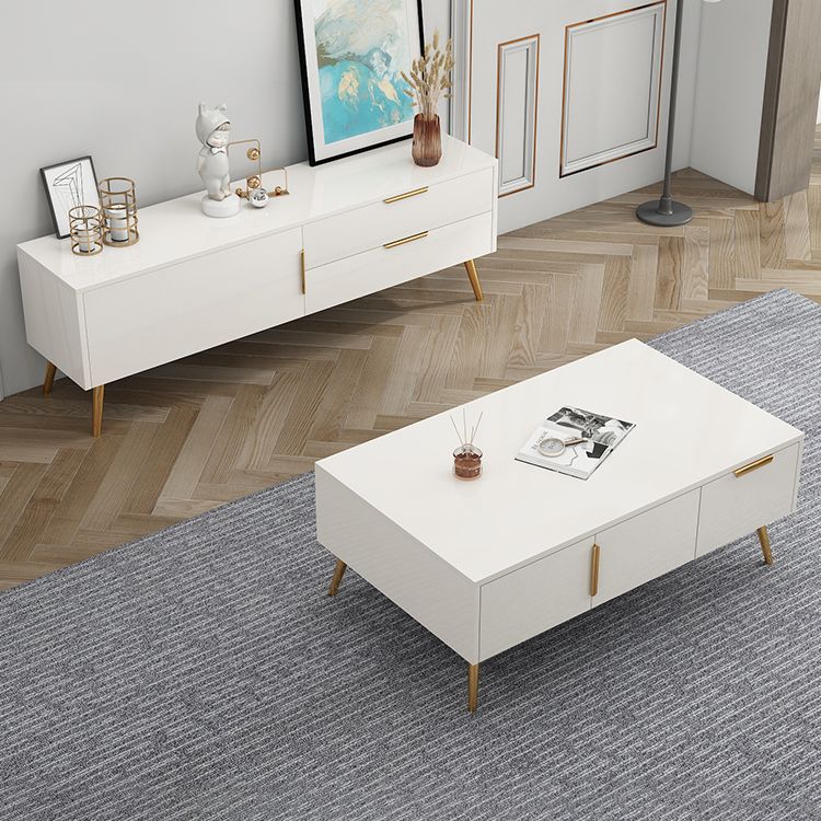 Glam TV Console with Cabinet Engineered Wood TV Media Stand with Drawers