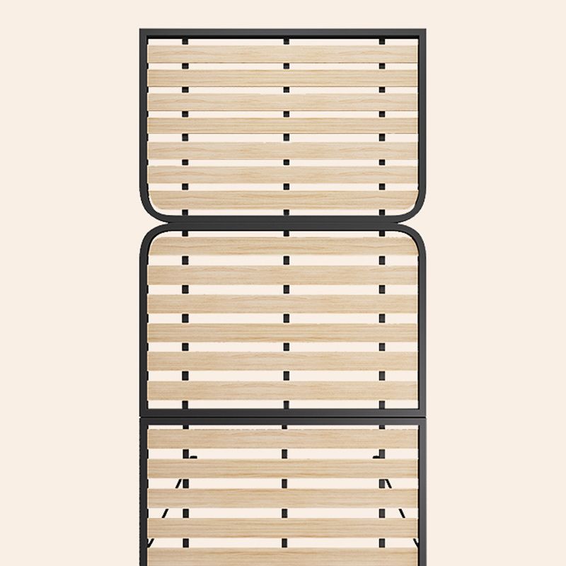 Faux Leather Square Arm Sleeper with Storage Scandinavian Futon Sleeper Sofa Bed in Gray