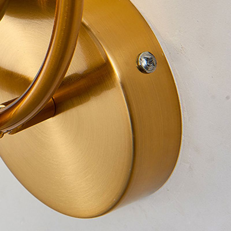 1-Light Oval Wall Sconce Modern Simple Style Glass Wall Lighting in Gold