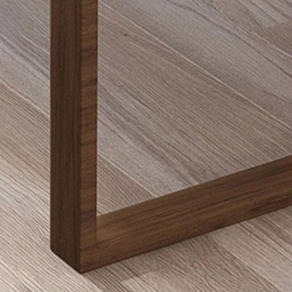 Mid-Century Modern Dining Table Pine Wood Table with Sled Base