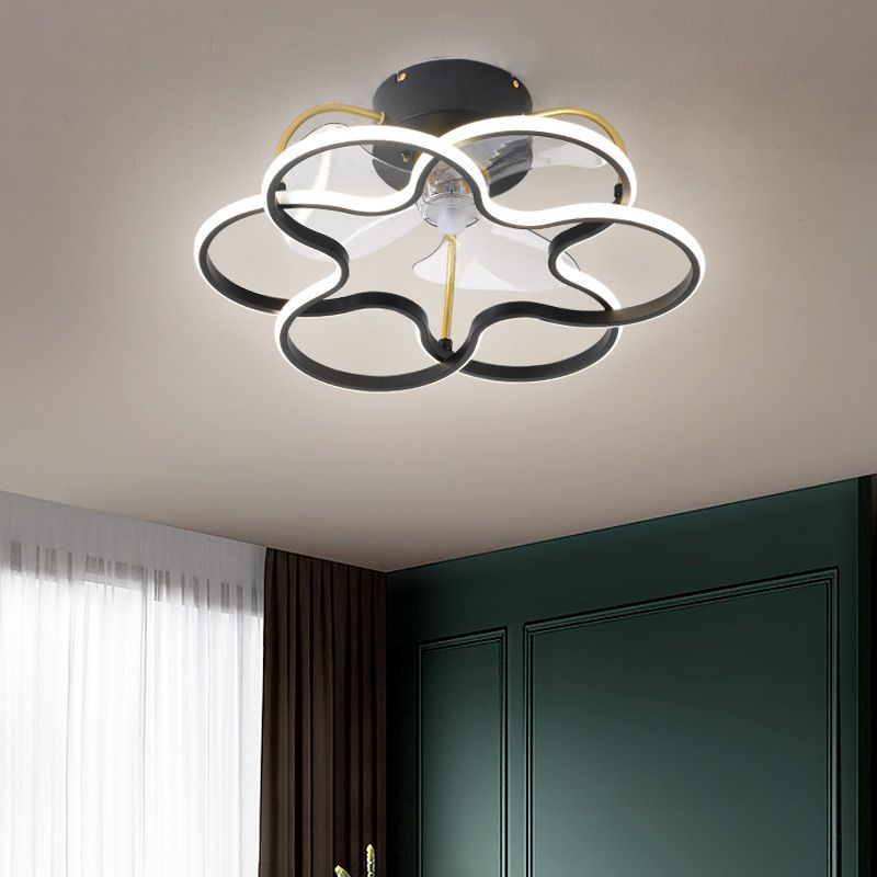 Lampada da ventola a soffitto a soffitto a 3 lame moderna a filo a filo per la sala da pranzo