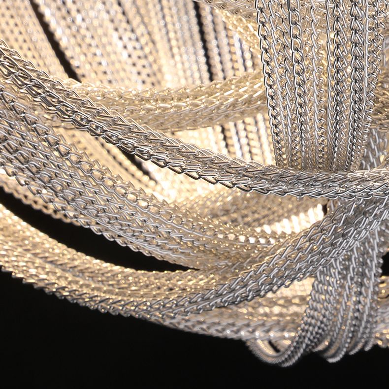 Contemporary Aluminum Ceiling Pendant Light Tassel Hanging Pendant Light for Living Room