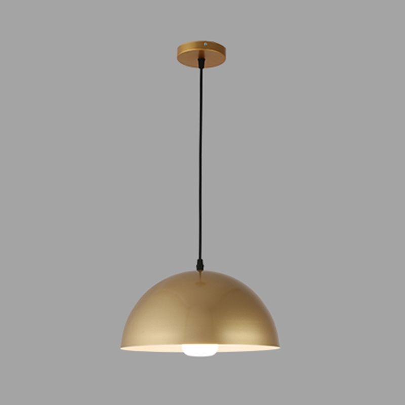 1-Light Suspension Light Fixture Industrial Restaurant Pendant Lamp with Geometric Metal Shade in Gold