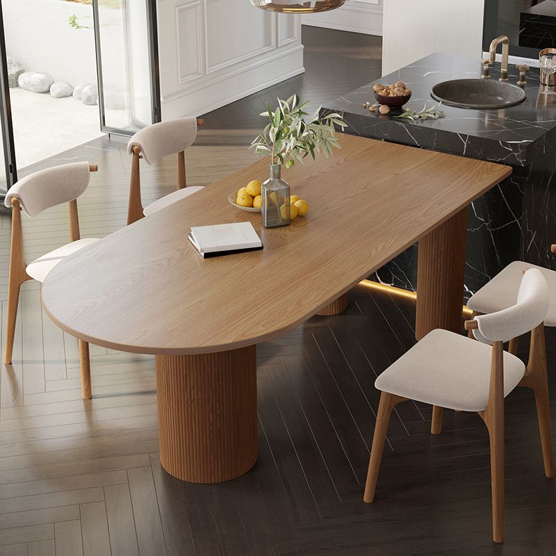 Island Platform Dining Table Contemporary Solid Wood Dining Table