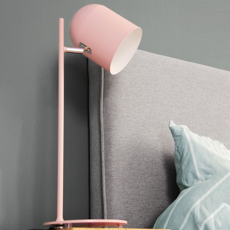 Roteerbaar metalen beker Studie Licht 1 kop Macaron Loft Desk Light met plug -in koord voor kantoor