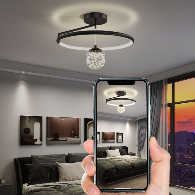 2- Light Spherical Ceiling Lamp Modern Style Glass Ceiling Lighting for Living Room