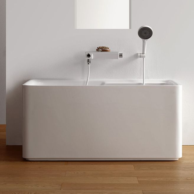 Rectangular Soaking Bathtub Antique Finish Acrylic Back to Wall Bath Tub